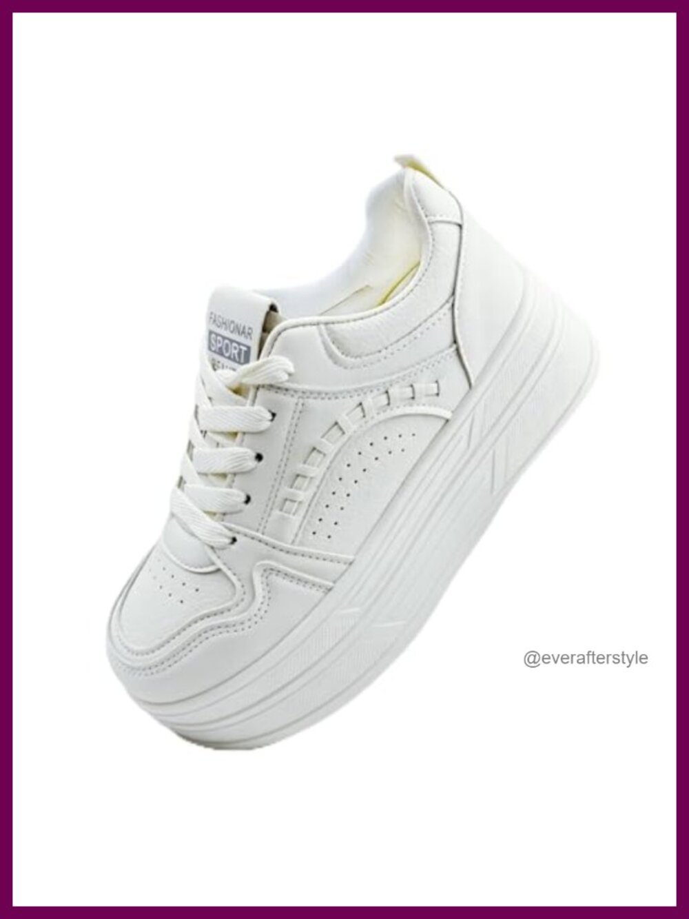 PU Leather Chunky Platform Sneakers Height Incre Walking Shoes